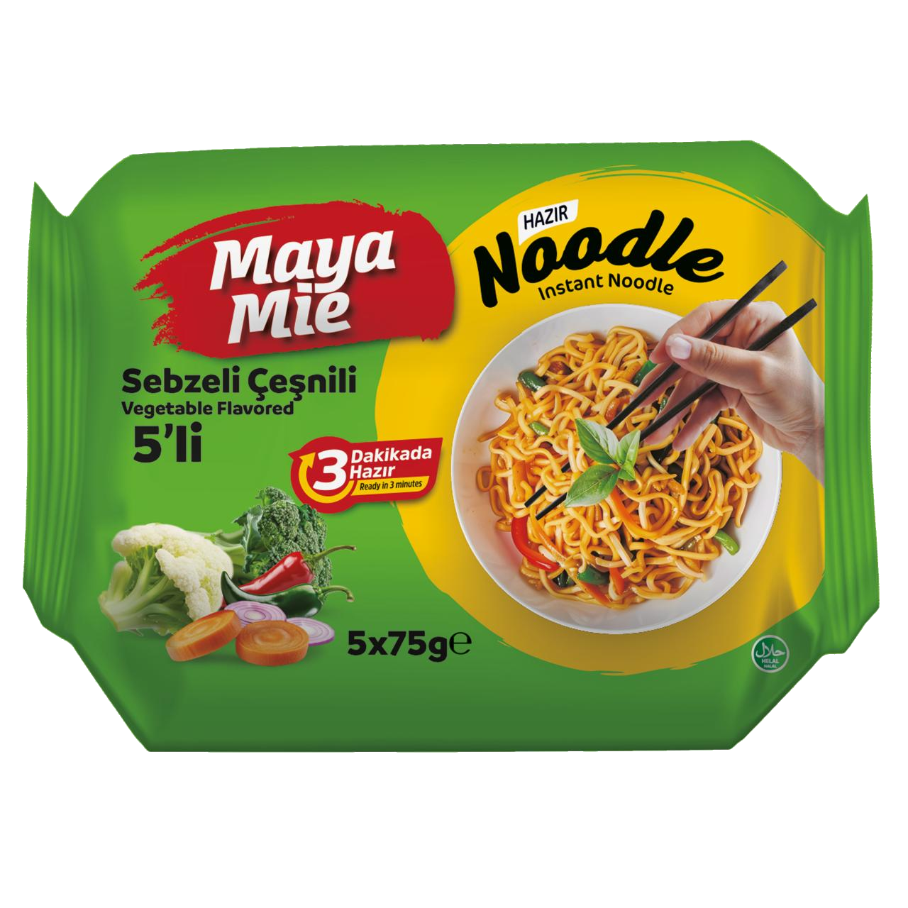 Sebze Çeşnili 5'li Noodle